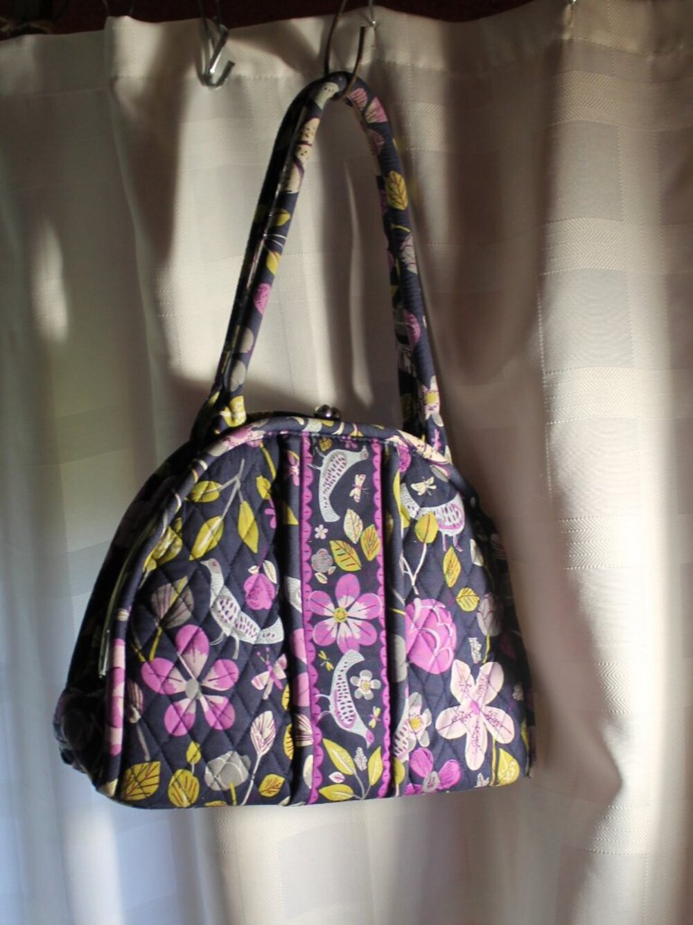 Vera Bradley Kiss N Lock Satchel in Floral Nightingale